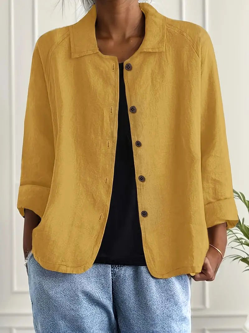 Denise | Women's Classic Light Long Sleeve Top - Yellow