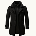 Derek | Women's Tailored Warm Coat, Structured Autumn Coat | The Dress Cellar | Black