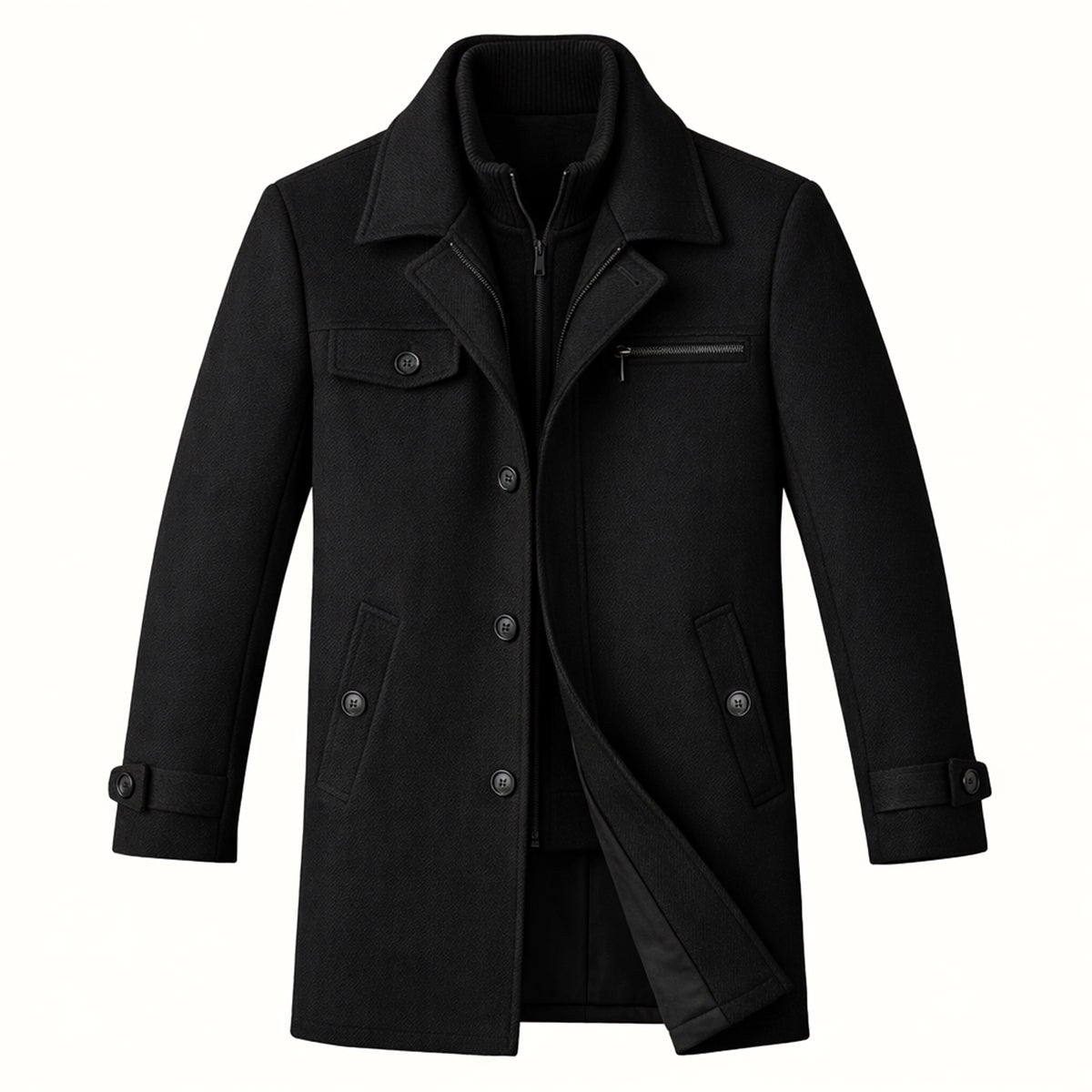 Devin | Men's Wool Blend Jacket, Tailored Smart Jacket | The Dress Cellar | Black