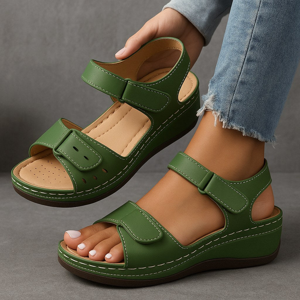 Diana | Women's Orthopedic Wedge Sandals - Green