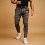 Dominic | Men's Check Trousers, Modern Tailored Trousers | The Dress Cellar
