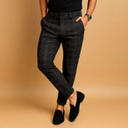 Dominic | Men's Check Trousers, Modern Tailored Trousers | The Dress Cellar