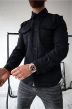 Dominic | Men's Long Sleeve Button-Up Shirt Jacket, Relaxed-Fit Overshirt | The Dress Cellar