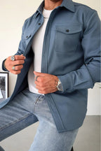 Dominic | Men's Long Sleeve Button-Up Shirt Jacket, Relaxed-Fit Overshirt | The Dress Cellar