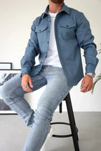Dominic | Men's Long Sleeve Button-Up Shirt Jacket, Relaxed-Fit Overshirt | The Dress Cellar