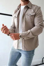 Dominic | Men's Long Sleeve Button-Up Shirt Jacket, Relaxed-Fit Overshirt | The Dress Cellar