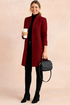 Dominique | Women's Minimalist Fitted Coat, Lightweight Everyday Coat | The Dress Cellar