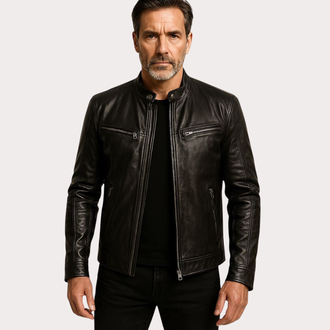 Douglas | Men's Premium Leather Jacket, Classic Tailored Jacket | The Dress Cellar