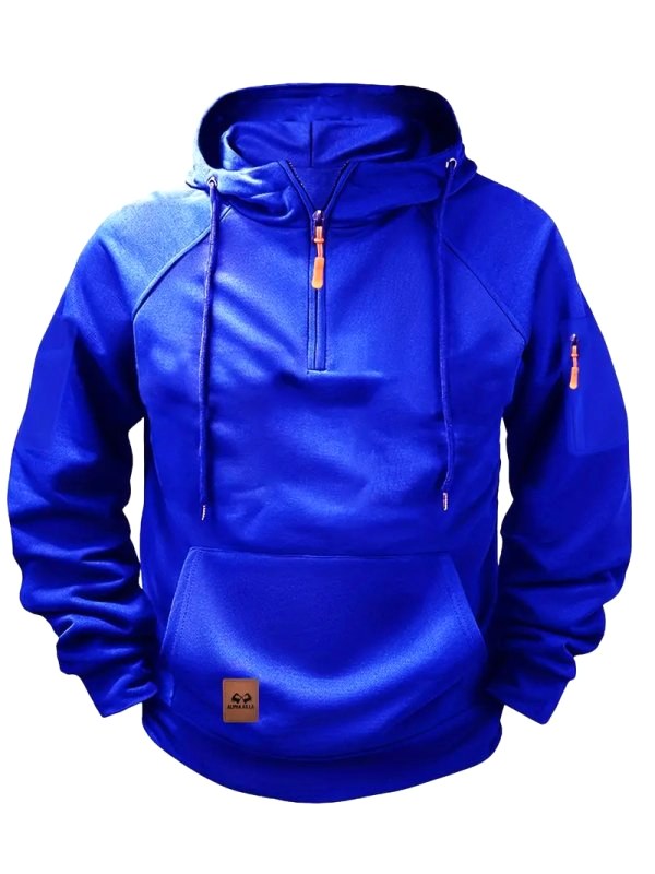 Dylan | Men's Half-Zip Hooded Pullover, Kangaroo Pocket Hoodie | The Dress Cellar