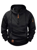Dylan | Men's Half-Zip Hooded Pullover, Kangaroo Pocket Hoodie | The Dress Cellar | Navy