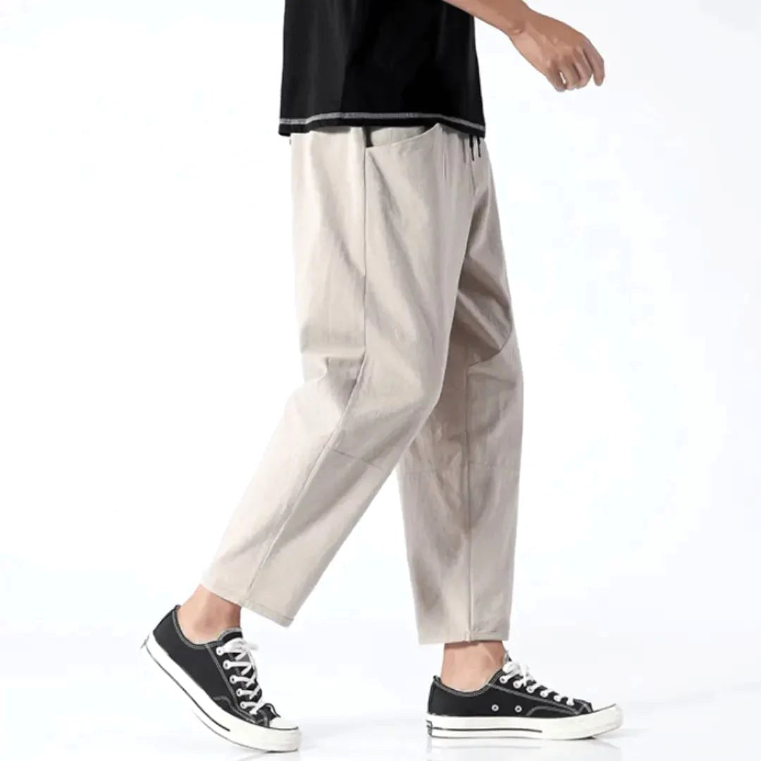 Edward | Men's Tapered Drawstring Pants, Relaxed Fit Pants | The Dress Cellar