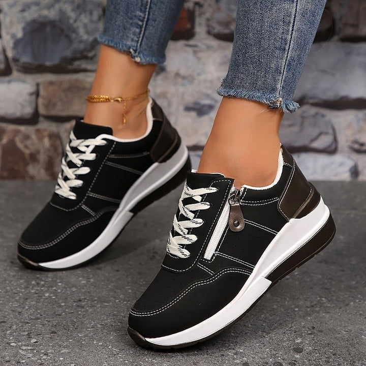 Edith | Women's Orthopaedic Trainers, Comfortable Slip-On Shoes | The Dress Cellar | Black