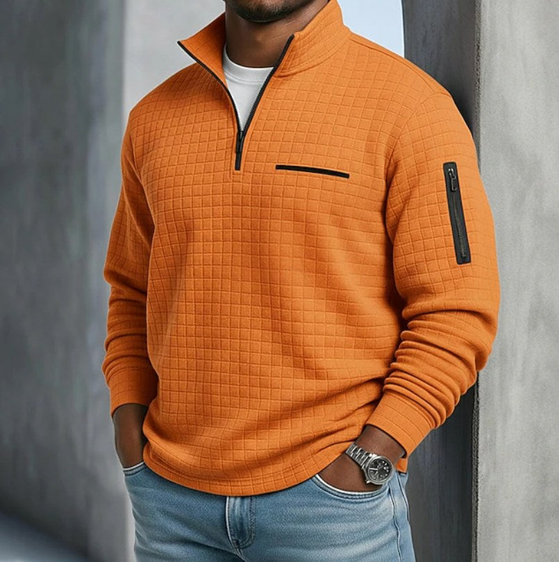 Lawrence | Men's Long Sleeve Waffle Knit Sweater, Relaxed Fit Everyday Sweater | The Dress Cellar