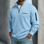 Lawrence | Men's Long Sleeve Waffle Knit Sweater, Relaxed Fit Everyday Sweater | The Dress Cellar