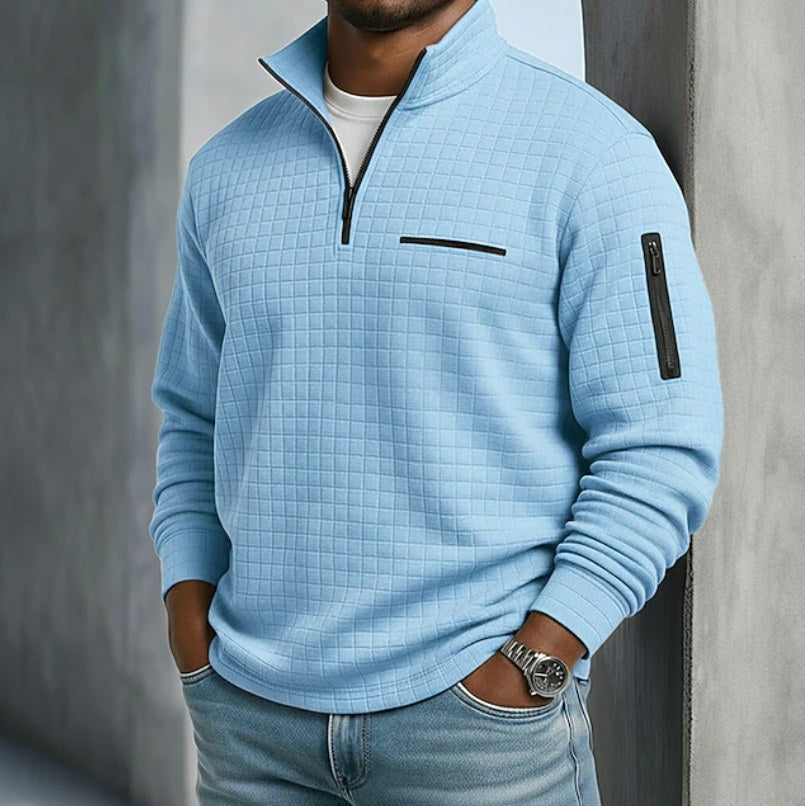 Lawrence | Men's Long Sleeve Waffle Knit Sweater, Relaxed Fit Everyday Sweater | The Dress Cellar