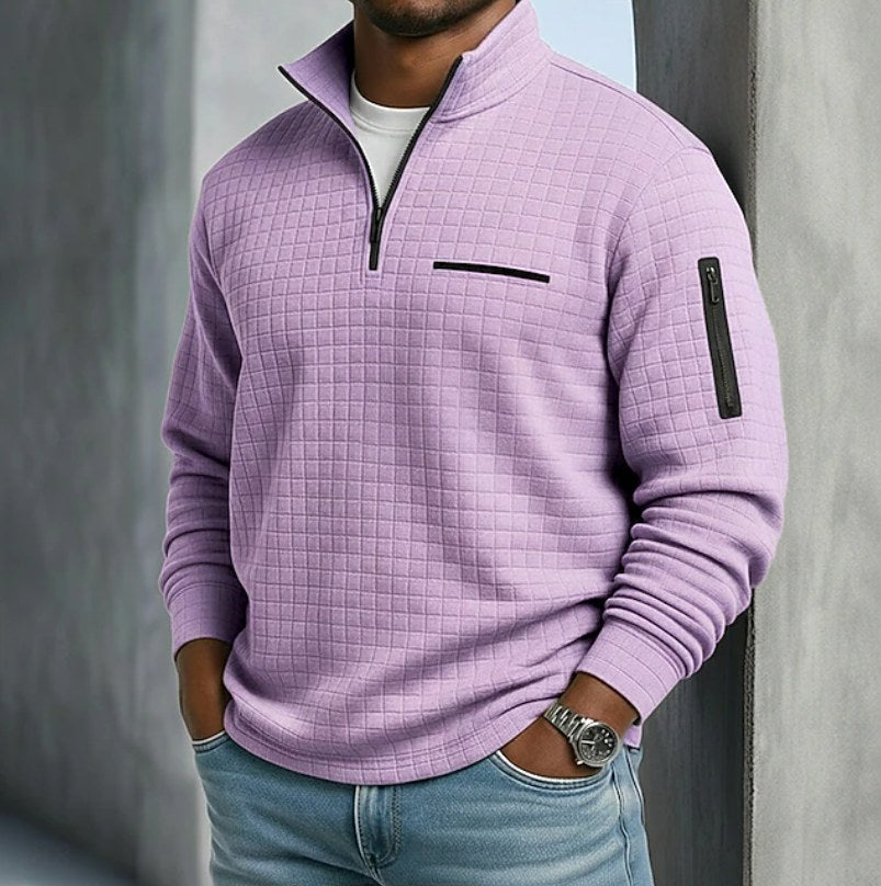 Lawrence | Men's Long Sleeve Waffle Knit Sweater, Relaxed Fit Everyday Sweater | The Dress Cellar