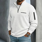 Lawrence | Men's Long Sleeve Waffle Knit Sweater, Relaxed Fit Everyday Sweater | The Dress Cellar
