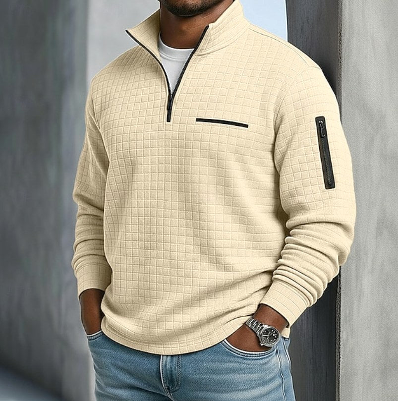 Lawrence | Men's Long Sleeve Waffle Knit Sweater, Relaxed Fit Everyday Sweater | The Dress Cellar