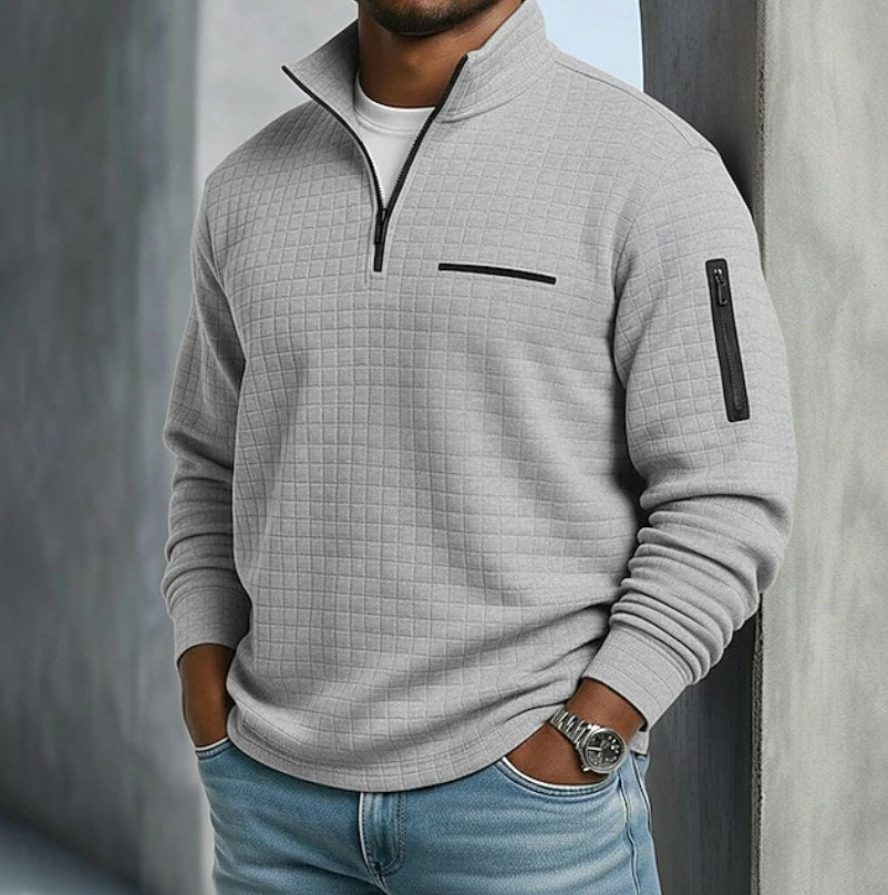 Lawrence | Men's Long Sleeve Waffle Knit Sweater, Relaxed Fit Everyday Sweater | The Dress Cellar