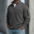 Lawrence | Men's Long Sleeve Waffle Knit Sweater, Relaxed Fit Everyday Sweater | The Dress Cellar