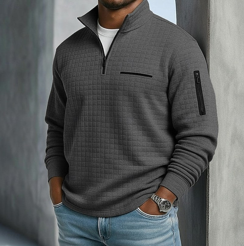 Lawrence | Men's Long Sleeve Waffle Knit Sweater, Relaxed Fit Everyday Sweater | The Dress Cellar