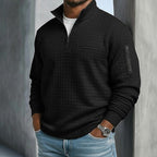 Lawrence | Men's Long Sleeve Waffle Knit Sweater, Relaxed Fit Everyday Sweater | The Dress Cellar