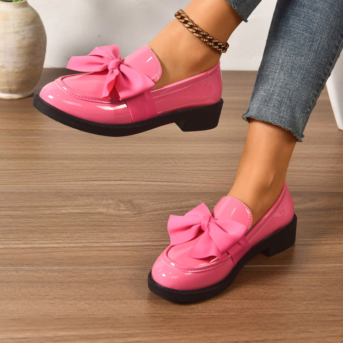 Kayla | Women's Slip-On Shoes with Round Toe and Knot Detail, Platform Slip-On Shoes | The Dress Cellar