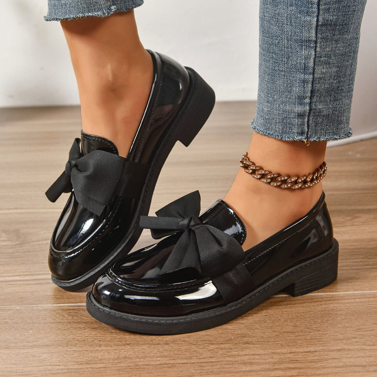 Kayla | Women's Slip-On Shoes with Round Toe and Knot Detail, Platform Slip-On Shoes | The Dress Cellar
