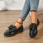 Kayla | Women's Slip-On Shoes with Round Toe and Knot Detail, Platform Slip-On Shoes | The Dress Cellar