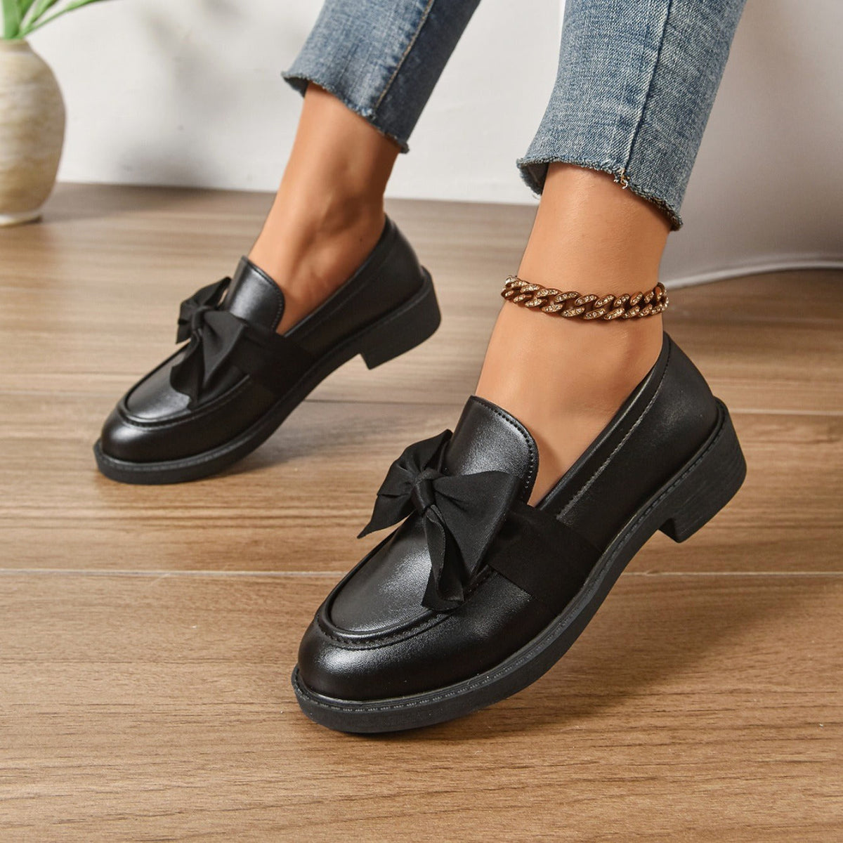 Kayla | Women's Slip-On Shoes with Round Toe and Knot Detail, Platform Slip-On Shoes | The Dress Cellar
