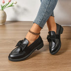 Kayla | Women's Slip-On Shoes with Round Toe and Knot Detail, Platform Slip-On Shoes | The Dress Cellar