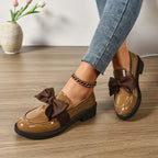 Kayla | Women's Slip-On Shoes with Round Toe and Knot Detail, Platform Slip-On Shoes | The Dress Cellar