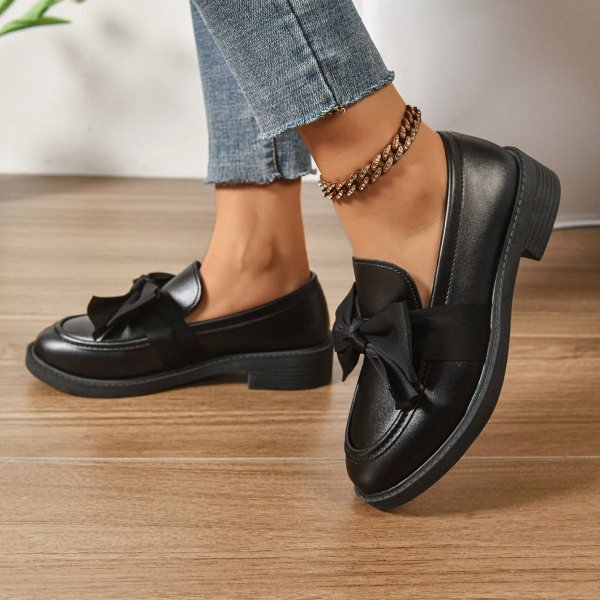 Kayla | Women's Slip-On Shoes with Round Toe and Knot Detail, Platform Slip-On Shoes | The Dress Cellar