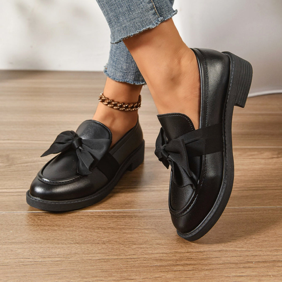 Kayla | Women's Slip-On Shoes with Round Toe and Knot Detail, Platform Slip-On Shoes | The Dress Cellar