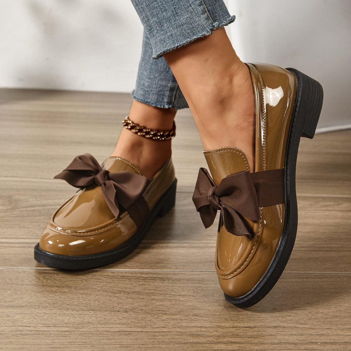 Kayla | Women's Slip-On Shoes with Round Toe and Knot Detail, Platform Slip-On Shoes | The Dress Cellar