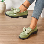 Kayla | Women's Slip-On Shoes with Round Toe and Knot Detail, Platform Slip-On Shoes | The Dress Cellar