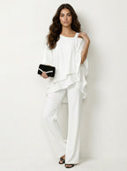 Elena | Women's Chiffon Two-Piece Set - Rood