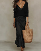 Elena | Women's Satin Midi Dress with Cardigan - image 2