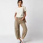 Elina | Women's Baggy High-Rise Jeans - Beige
