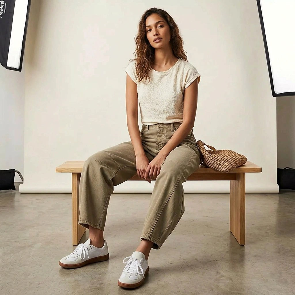 Elina | Women's Baggy High-Rise Jeans - Bruin