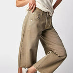 Elina | Women's Baggy High-Rise Jeans - Wit