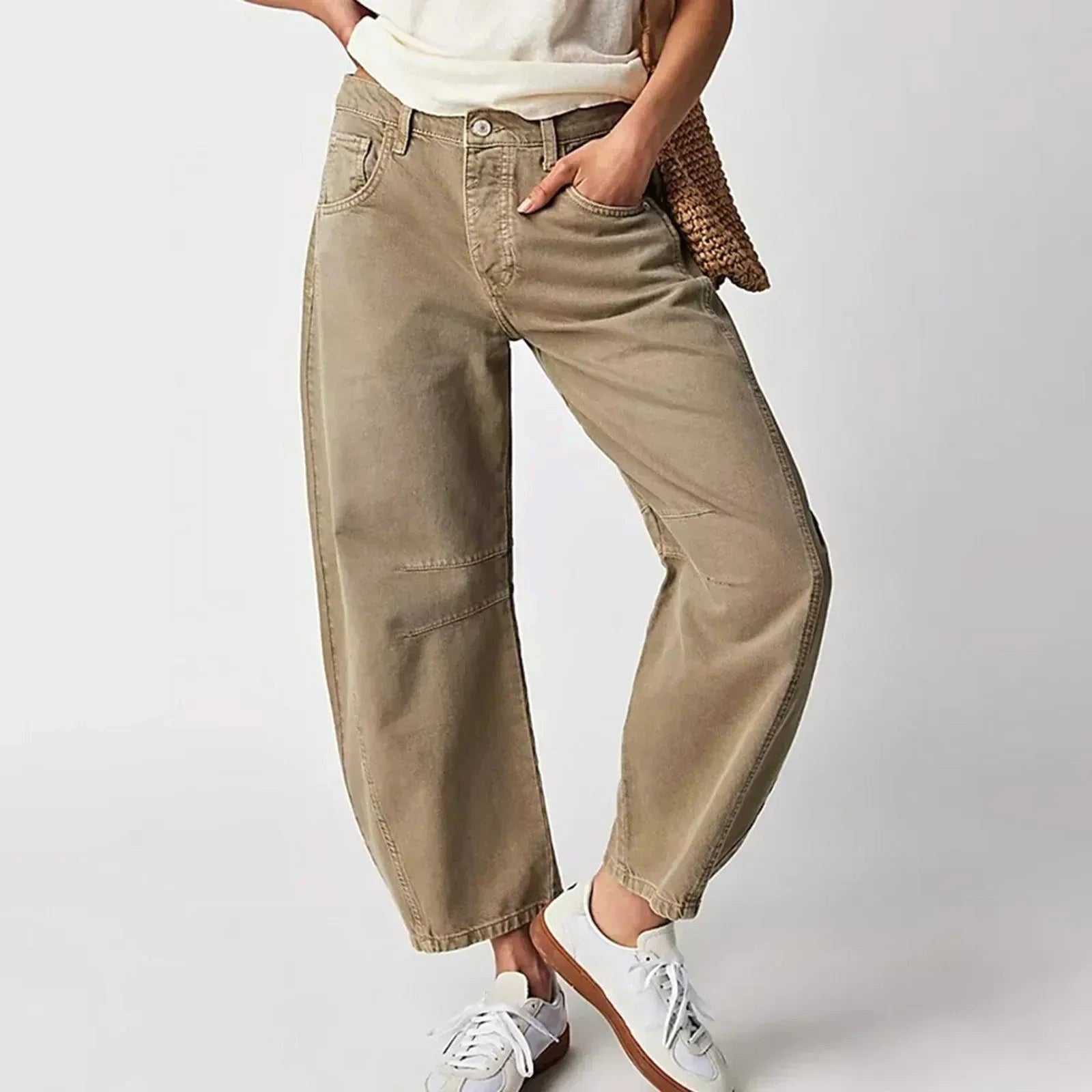 Elina | Women's Baggy High-Rise Jeans - Zwart