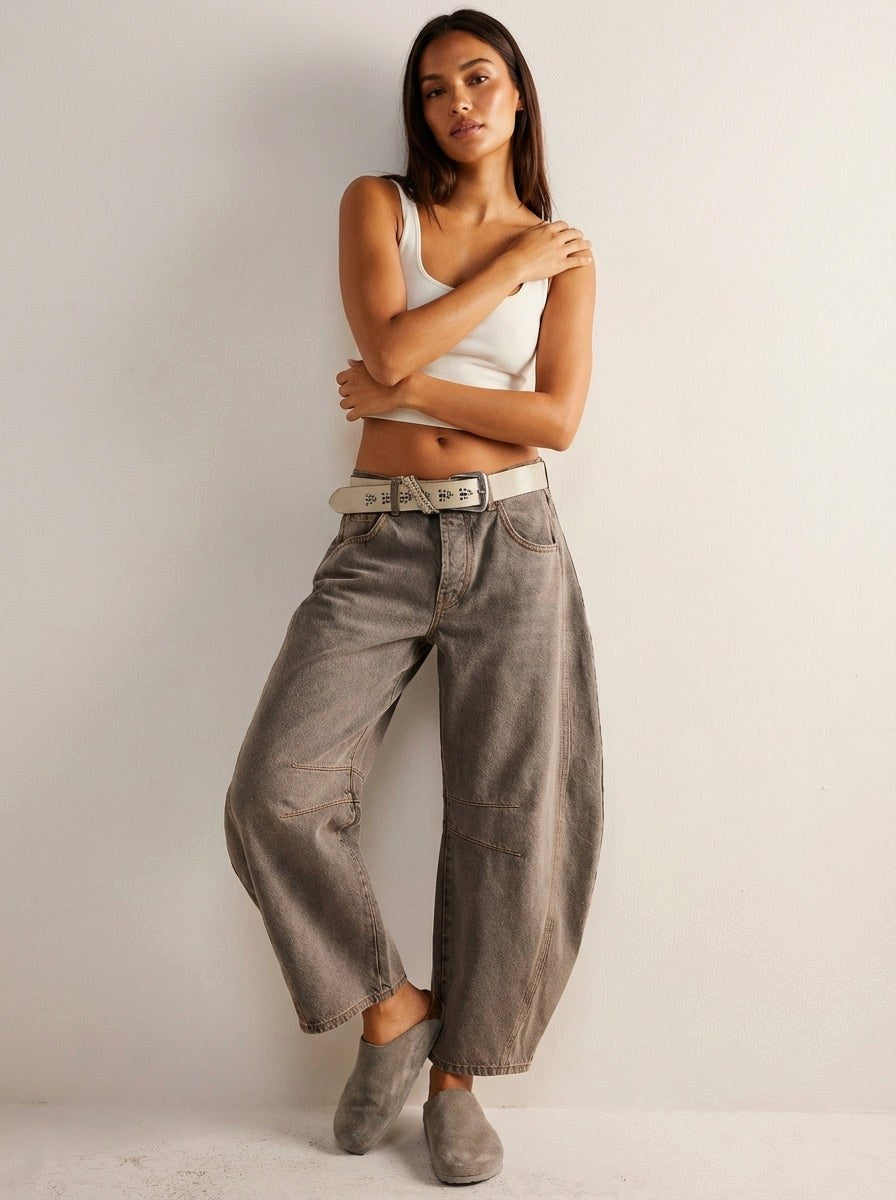 Elina | Women's Baggy High-Rise Jeans - Donkerblauw