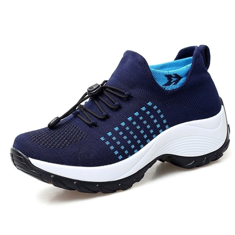 Elina | Women's Orthopedic Comfort Shoes - White Blue