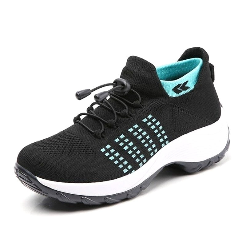 Elina | Women's Orthopedic Comfort Shoes - Black Sky Blue