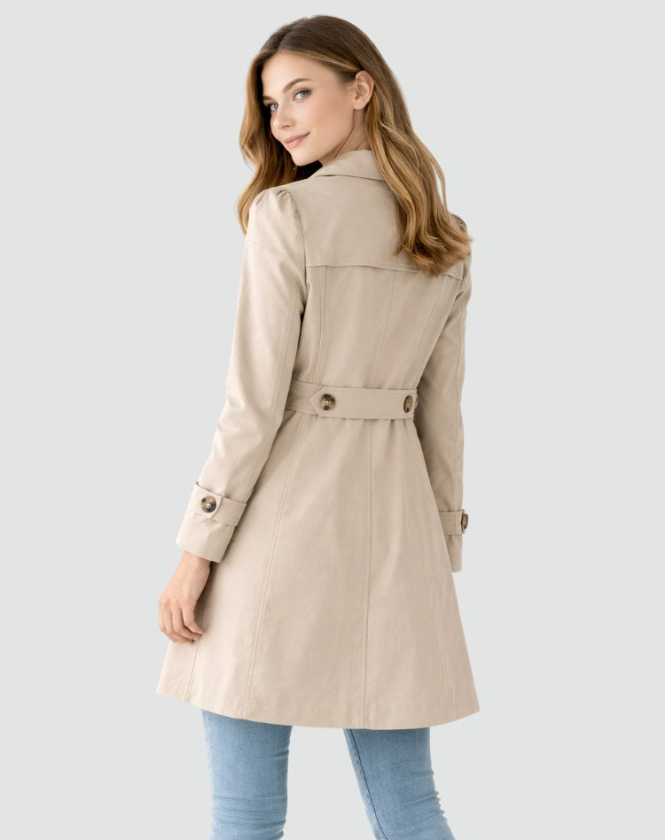 Daisy | Women's Slim Fit Trench Coat, Classic Button-Front Fall Coat | The Dress Cellar