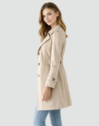 Daisy | Women's Slim Fit Trench Coat, Classic Button-Front Fall Coat | The Dress Cellar