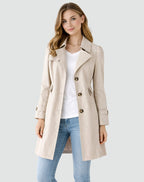 Daisy | Women's Slim Fit Trench Coat, Classic Button-Front Fall Coat | The Dress Cellar