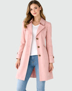 Daisy | Women's Slim Fit Trench Coat, Classic Button-Front Fall Coat | The Dress Cellar