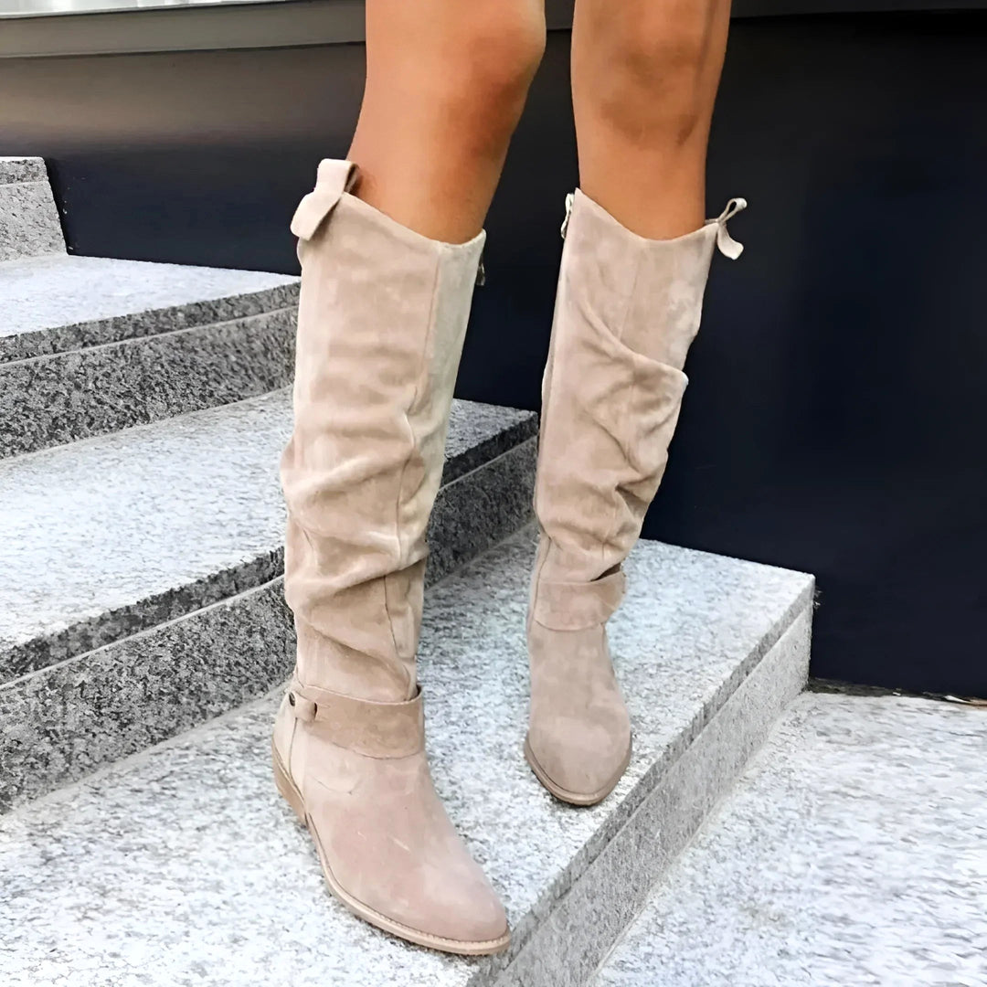 Eliza | Women's Suede-Effect Ankle Boots, Premium Autumn Boots | The Dress Cellar